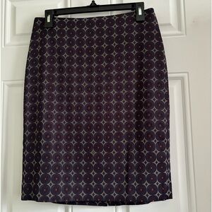 Ann Taylor Jacquard Print Pencil Skirt, Size 4
